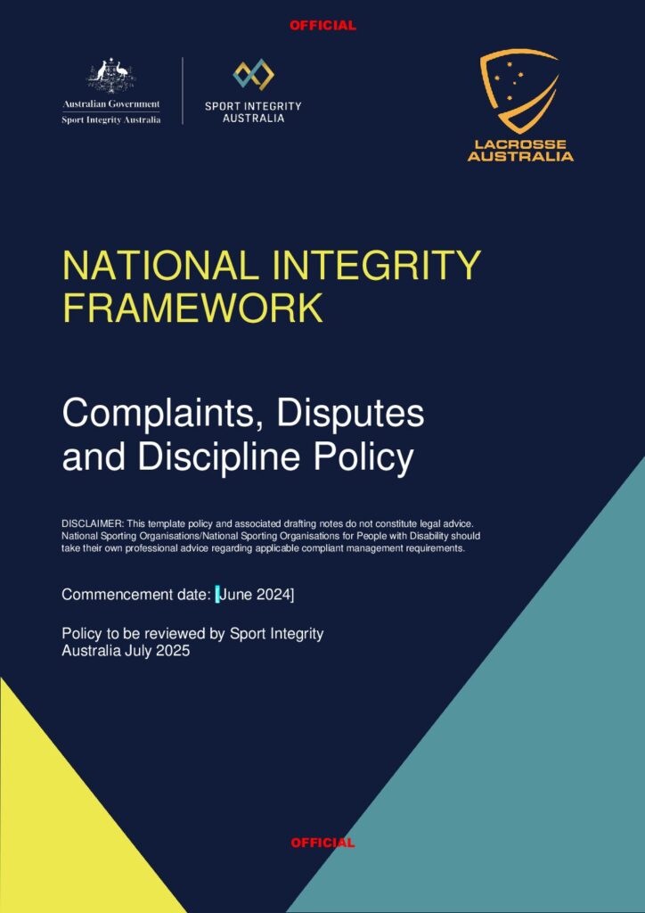 Complaints, Disputes and Discipline Policy 2024 NIF